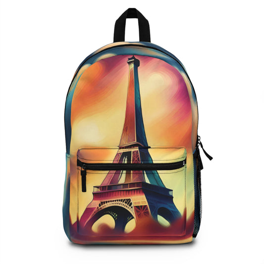 Incredible Backpack with a Van Gogh style in the Eiffel Tower